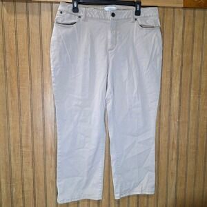 Talbots Curvy Fit Cropped Pants Women's Size 14 Casual‎ Khaki